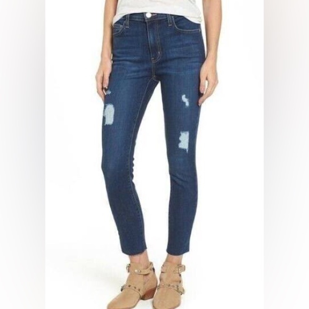 CURRENT / ELLIOTT High Waist Stiletto Great Love Destroy Jeans with Raw Hem 26